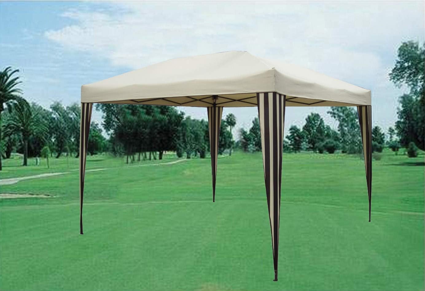 Gazebo in alluminio ripieghevole e top in poliestere 300x300 marrone